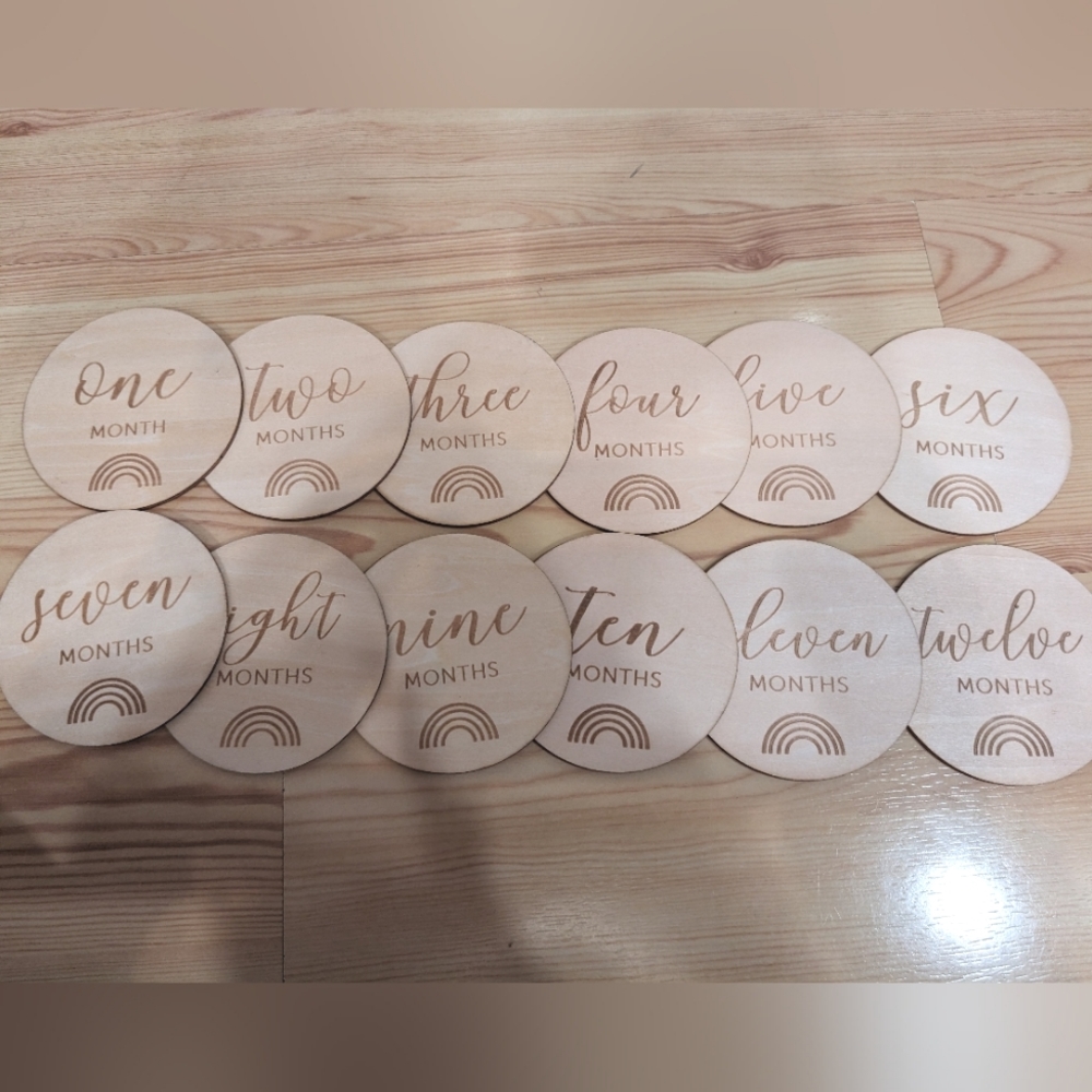 Wood Rainbow Milestone Plaques